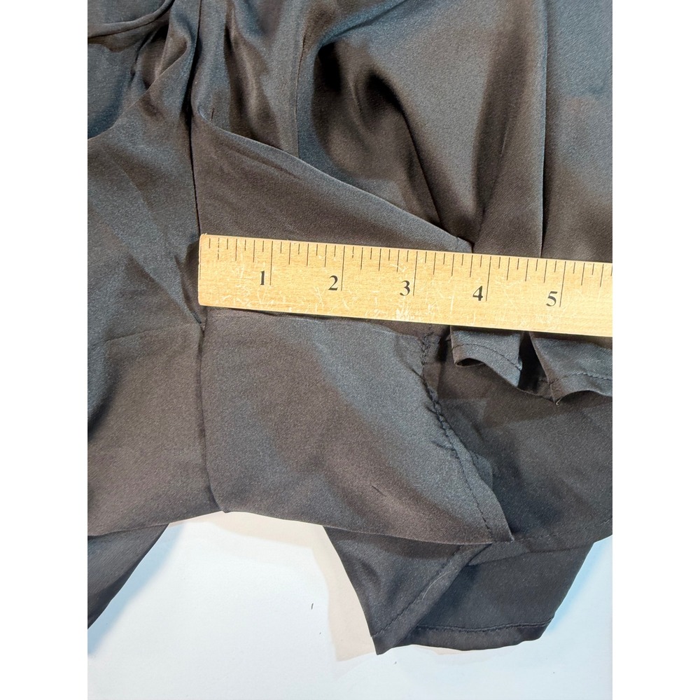 Hutch Anthropologie Black Halter Romper Satin Elastic Waist Size M New - Picture 4 of 6